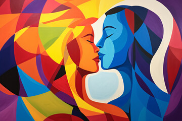 LGBTQ+ Vibes: Geometric Elegance, Bold Colors - A Celebration of Love and Identity.