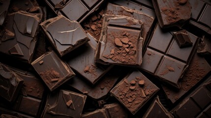 A lot of pieces dark chocolate