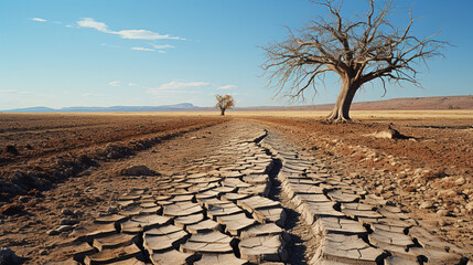 Fototapeta premium Dürreperioden: Trockene Landschaft