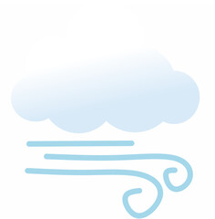 Clouds and wind. Vector illustration. On a white background.