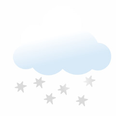 Winter icon in flat style vector, cloud, snow cloud icon. On a white background.