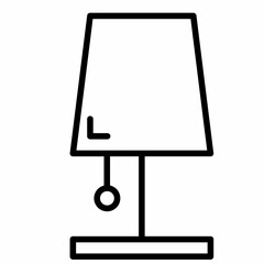 Table lamp icon, Table lamp line vector design template and illustration on white background
