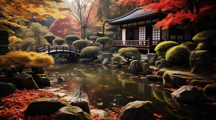 秋の日本庭園 | Japanese Garden in Autumn Generative AI