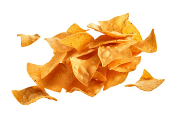 Naklejka premium Nacho cayendo en fondo transparente.