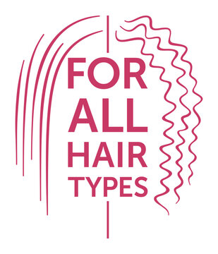 For all hair types badge - for haircare products