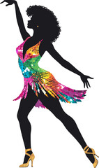 silhouette dancer on a white background, vector