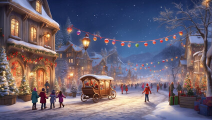 Christmas lights in the city