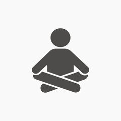 Meditation icon vector isolated. Yoga, fitness, pose, exercise symbol.