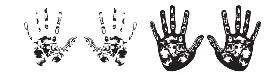 Print of hand of child, cute skin texture pattern,vector grunge illustration