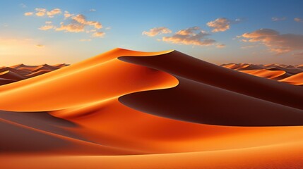 The red deset outside Dubai, with a dune in the foreground and a dunescape extending to the horizon in the background