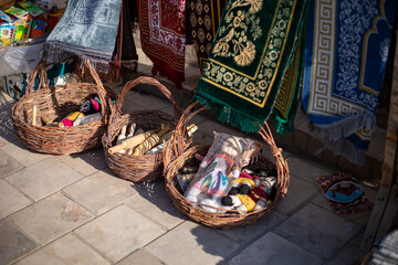 selling homemade dolls in this Citadel, Khiva, the Khoresm agricultural oasis, Citadel.