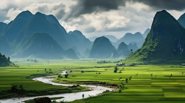 Landscape of Rice Field