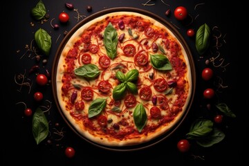 Hot pizza slice with melting cheese on a rustic wooden table.