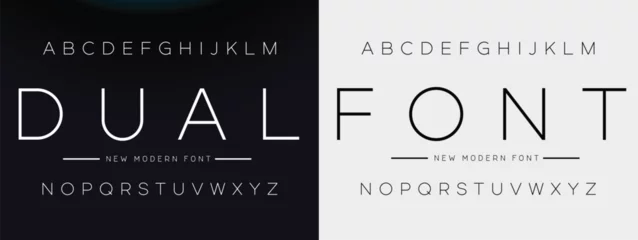 Fotobehang Lettering Fashion Designs. Modern elegant alphabet letters font and number. Minimalist typography fonts regular, typeface uppercase and lowercase. © Alishan