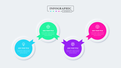 Business infographic template with 4 steps or options
