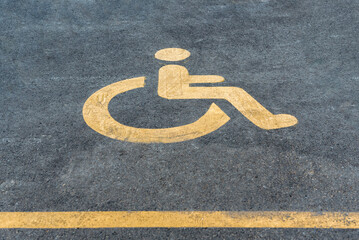 Parking space reserved for blue badhe holders