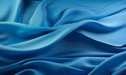 a blue silk fabric background with some folds