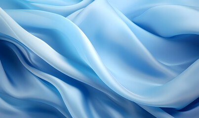 Obraz premium blue silk backgrounds, photorealistic details, soft and dreamy depictions, monochromatic abstraction, shaped canvas