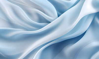 Obraz premium light blue silk fabric background, in the style of fluid glass sculptures