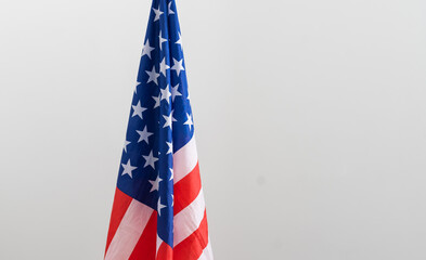 Fototapeta na wymiar American flag waving in the wind.