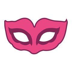 Carnival mask. Festive element for holiday. Flat cartoon vector illustration isolated on a white background.