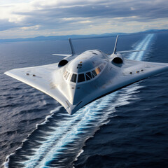 Futuristic Flight or transportation : Unveiling the 6th Generation Aircraft Design Concept. - obrazy, fototapety, plakaty