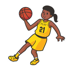 Clipart Of Basketball Clipart Basketball png : Rebound Ruler female basketball player clipart