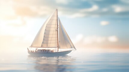 Fototapeta premium Yacht in Bokeh Effect