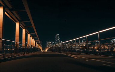 Urban Serenity Night Lights and Architectural Beauty ai generated