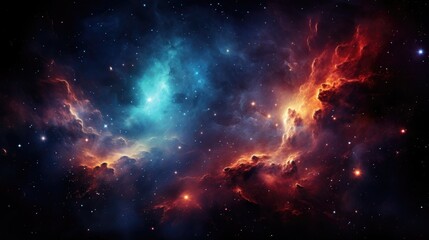 Fototapeta na wymiar celestial abstract scene with nebula and stars