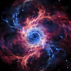 a pattern that mimics the swirling and ephemeral beauty of a nebula forming a cosmic whirlpool