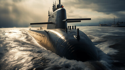 Submarinos en alta mar - obrazy, fototapety, plakaty