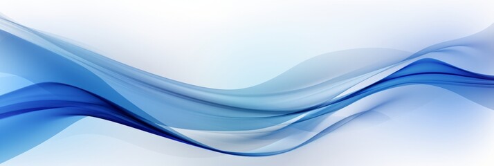Fototapeta premium Abstract blue background, wavy banner