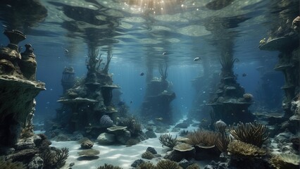 coral reef in the sea photo