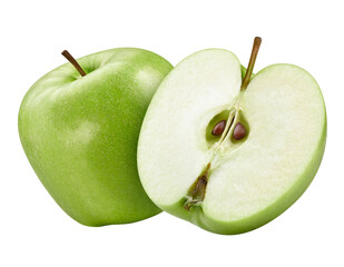 Green apple and half