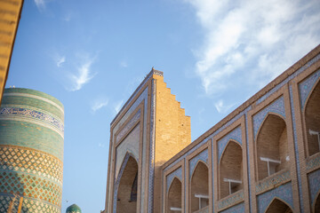 a beautiful citadel in Central Asian City, Khiva, the Khoresm agricultural oasis, Citadel.