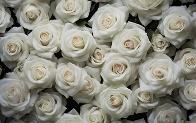 Elegant White Roses Background Concept