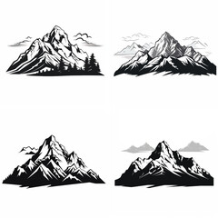 mountains nature landscape hill vector peak rock icon snow top adventure illustration travel high