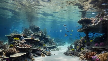 coral reef in the sea photo