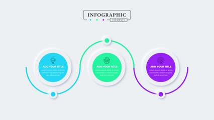 Infographic presentation template with 3 steps or options
