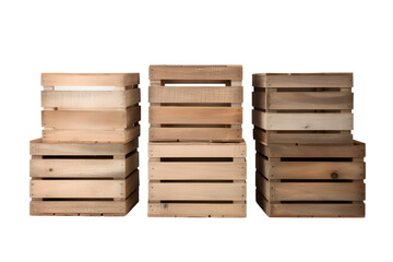 wooden crate box set. Generative AI.