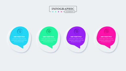 Creative business infographic presentation template with 4 steps or options
