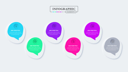 Creative business infographic elements with 6 steps or options