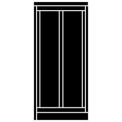 Rectangular window silhouette for house isolated on white background. Clipart.