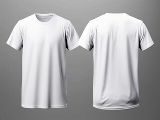 Set of white front and back view t shirt. Generative AI