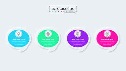 Modern business infographic elements with 4 steps or options