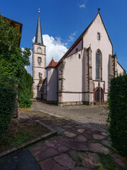 Stadtpfarrkirche St. Johannes Baptista in der Weinstadt Hammelburg, Landkreis Bad Kissingen, Unterfranken, Franken, Bayern, Deutschland