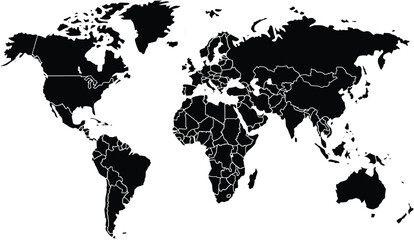Fototapeta premium map of the world with ink