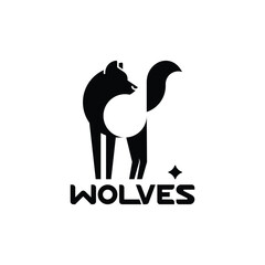 Wolf logo modern icon vector illustration design simple