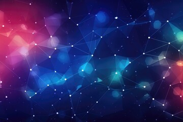 Fototapeta premium Abstract technology background with connecting dots and lines. 3D Rendering, Abstract polygonal vector science background with interconnected dots and lines, AI Generated